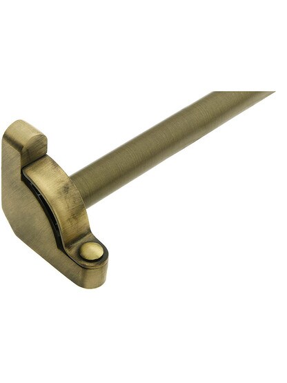 28 1/2 inch Heritage Stair Rod Without Finials - 1/2 inch Diameter Brass With Standard Brackets in Antique Brass.